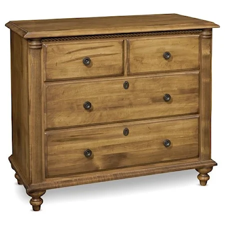 Traditional Styled Bedside Chest with Four Storage Drawers